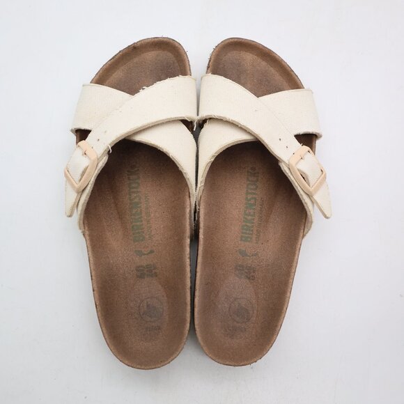 Birkenstock Sienna II Vegan Women's EU 40 Slide Sandals Canvas Cross Strap - Picture 9 of 10